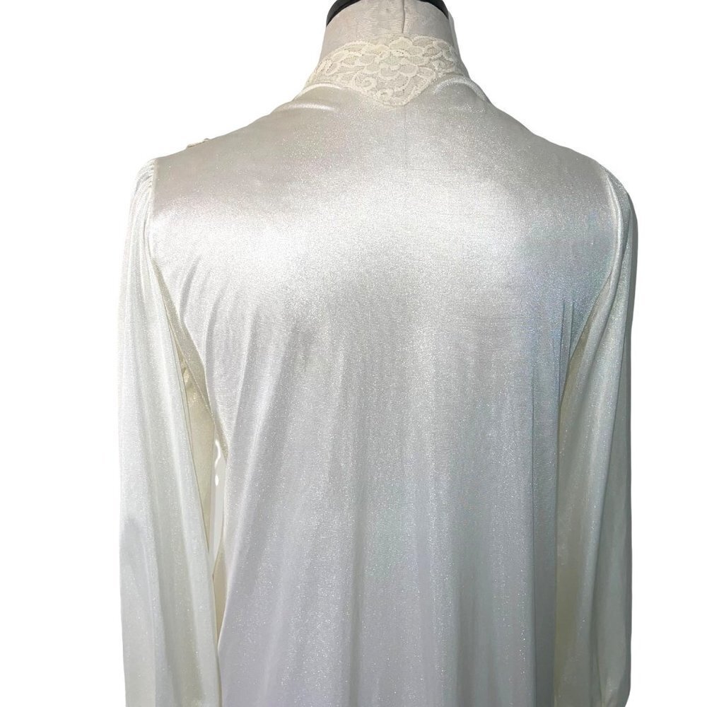 Fantasy Nightwear By Janice Lee Womens Robe Size Medium M Vintage Nylon Lace - Picture 6 of 12